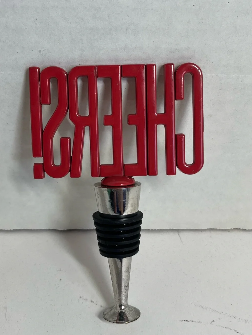 Cheers! Red Crystal Rhinestone Wine/Champagne Bottle Stopper